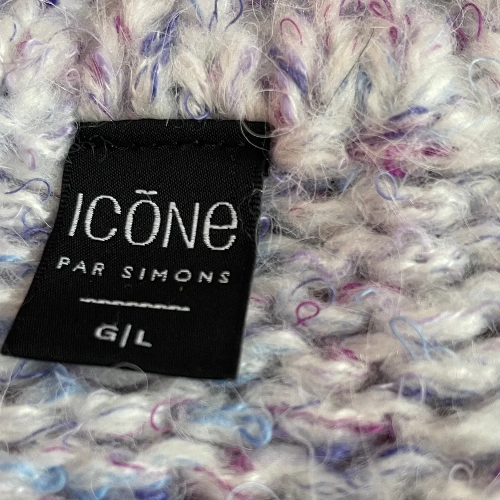 🎀💜🌸ICÔNE par SIMONS Pastel knit Sweater  Size L - Picture 7 of 9